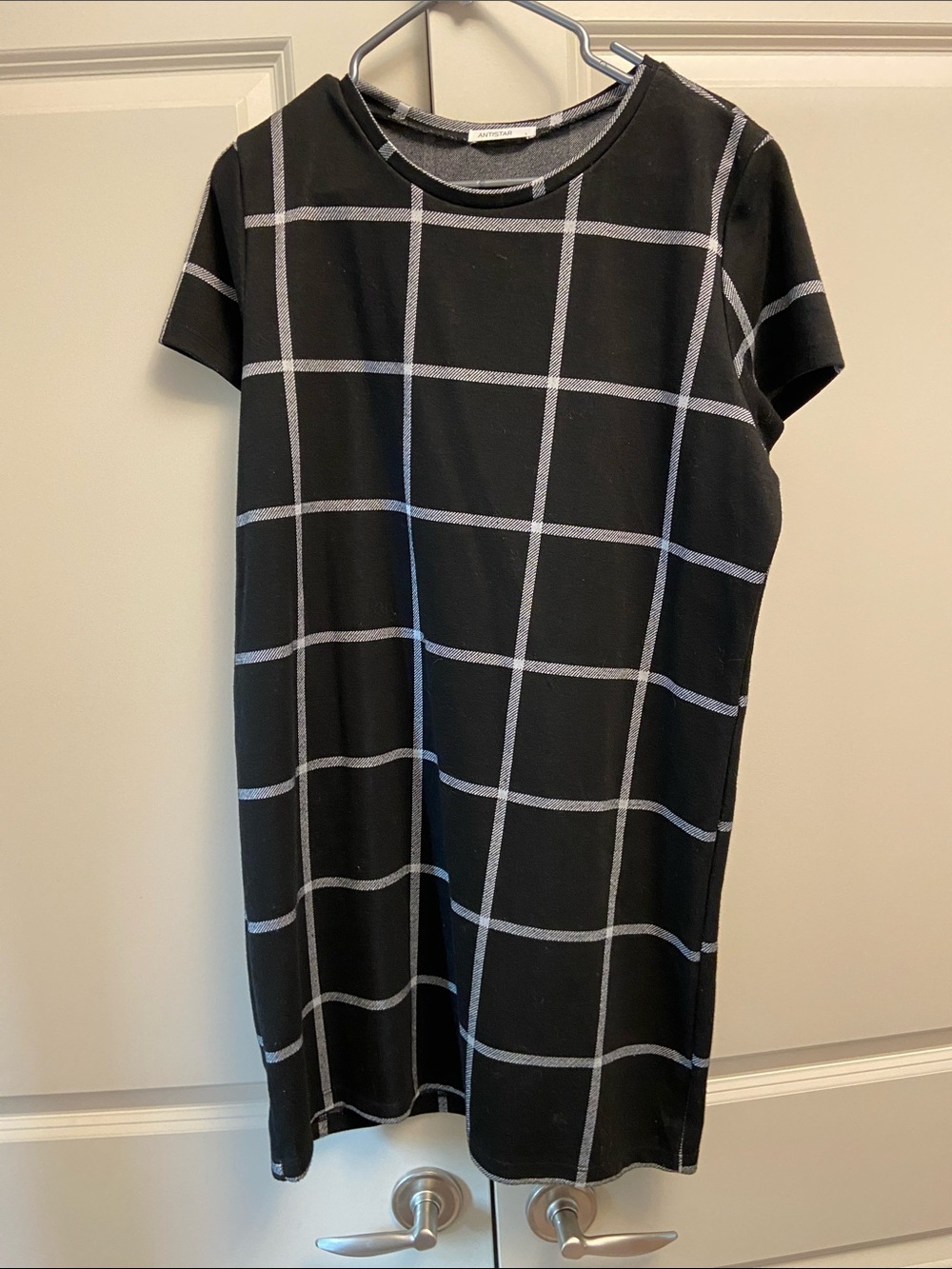 Black Windowpane Midi Shift Dress Made in Canada
